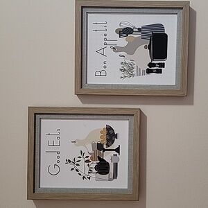 Set of kitchen pictures.